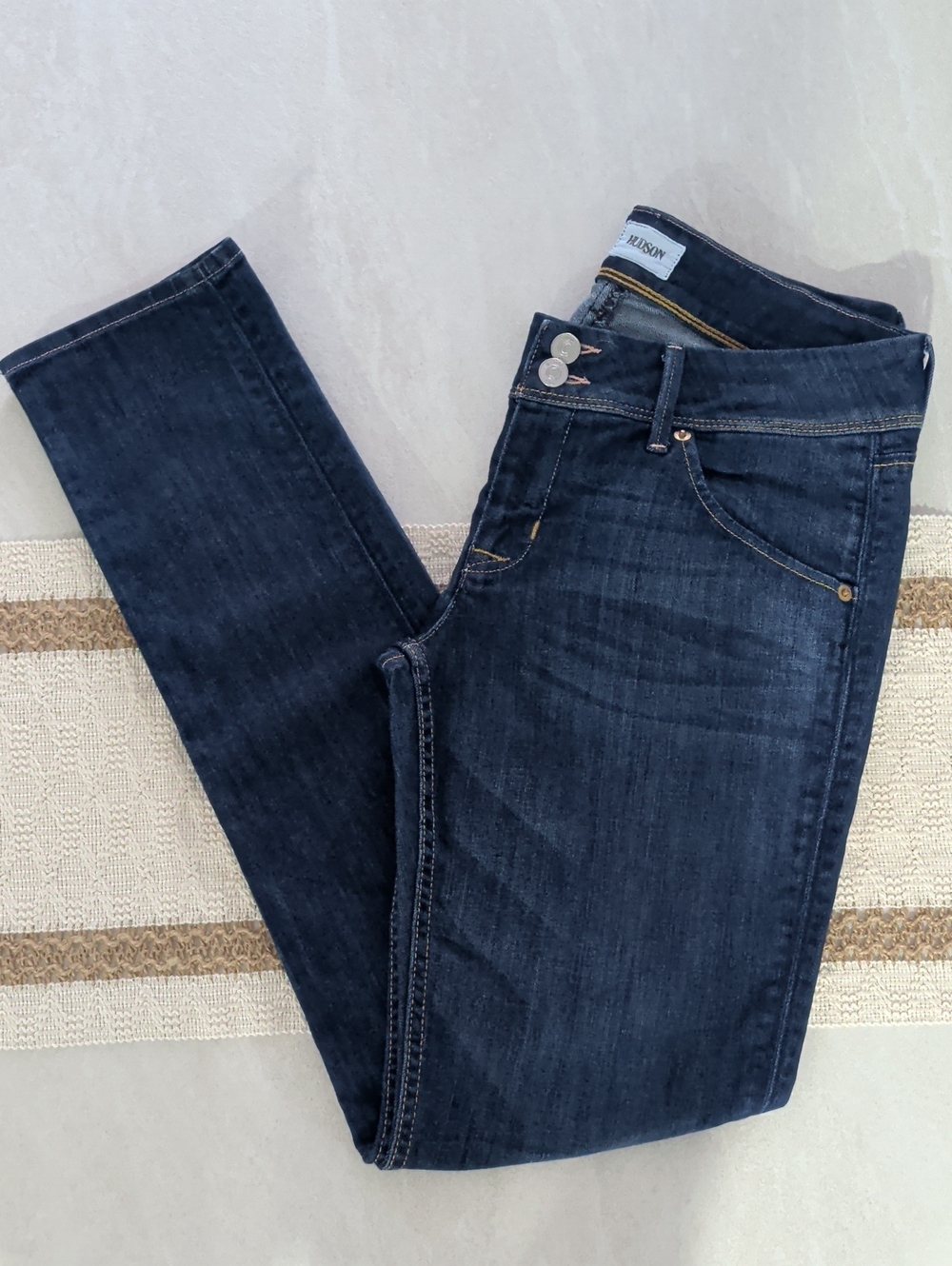 Hudson Jeans Dark Indigo Collin Flap Skinny Jeans